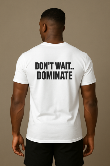 DTP Heather Short Sleeve T-Shirt – DON’T WAIT.. DOMINATE Edition UNISEX